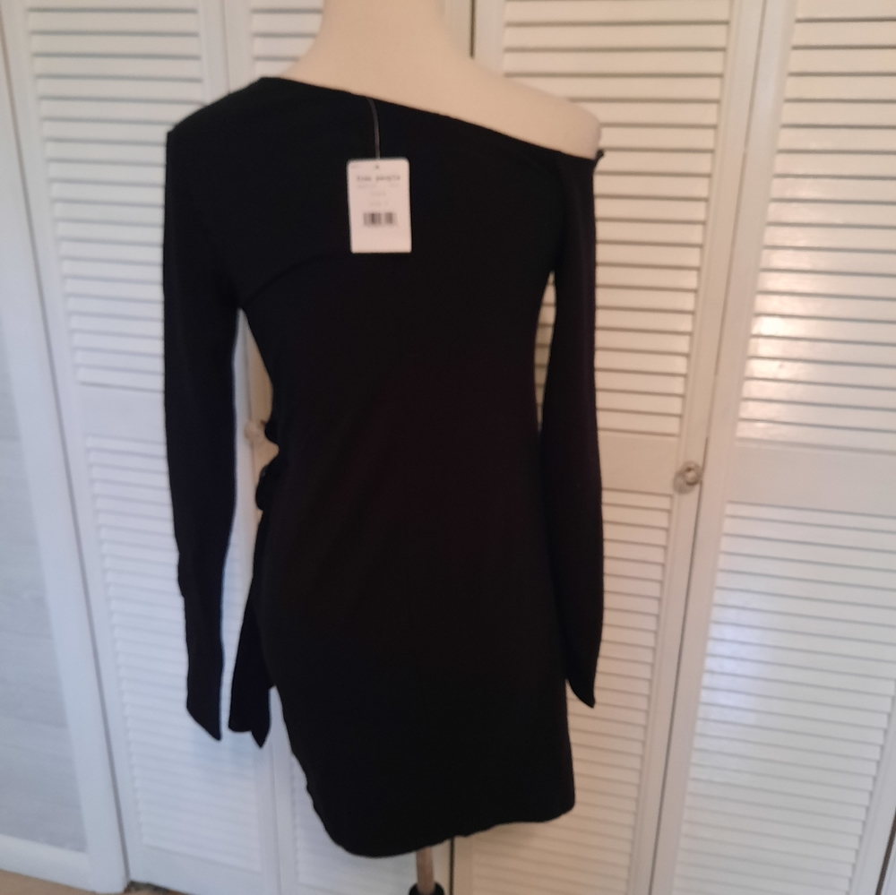 Free people little black draped dress small NWT *S - Picture 6 of 9